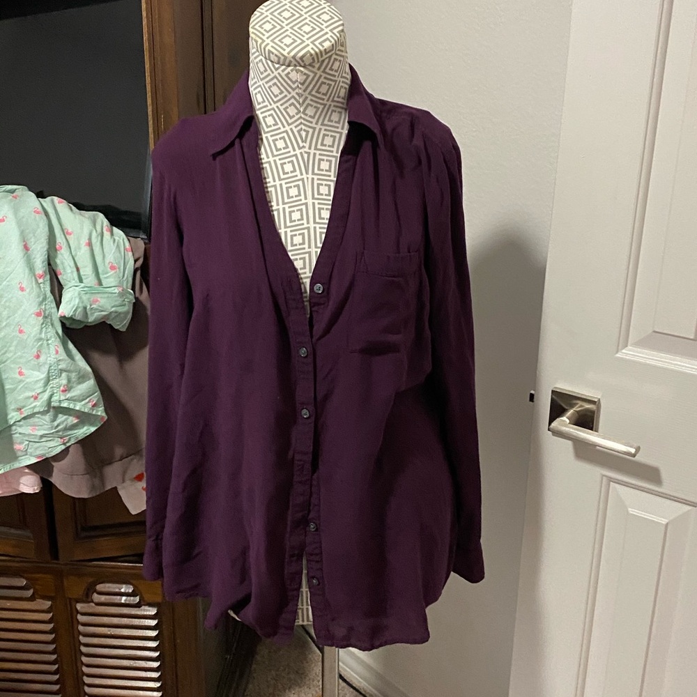 Plum long sleeve express blouse